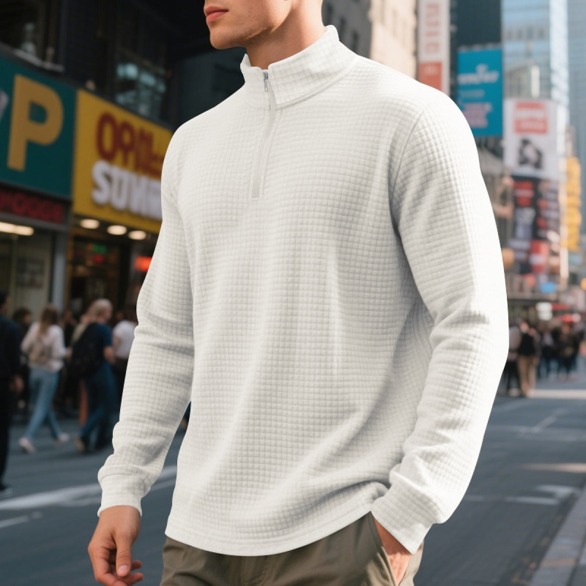 Chaquetón Hombre Waffle Cremallera - Vestiria