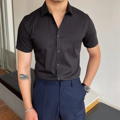 Camisa Hombre Rayas Estrecha Elegante