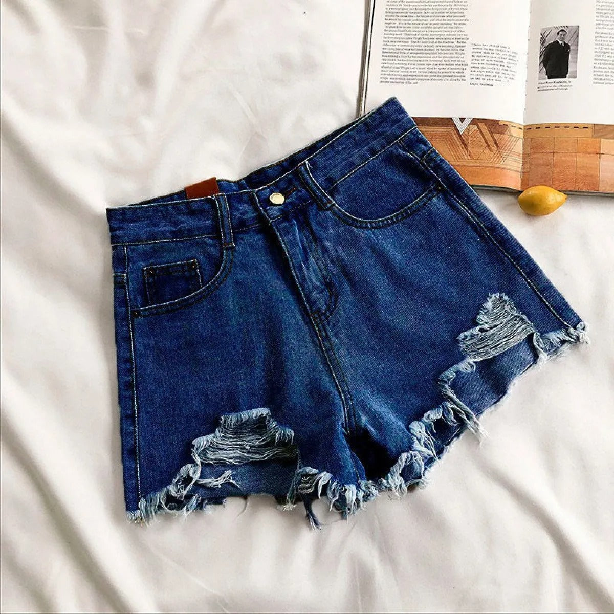 Shorts vaqueros mujer desgastados estilo libre