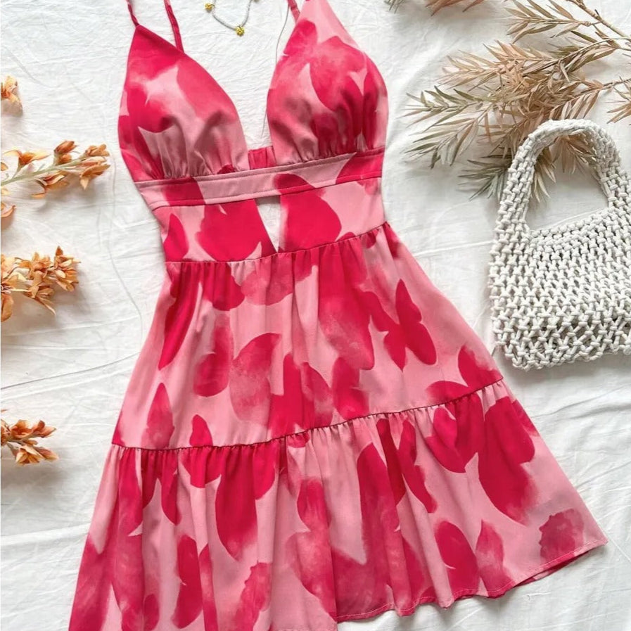 Vestido corto mujer animal print estampado fresco