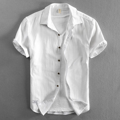 Camisa Hombre Lino Manga Corta Verano
