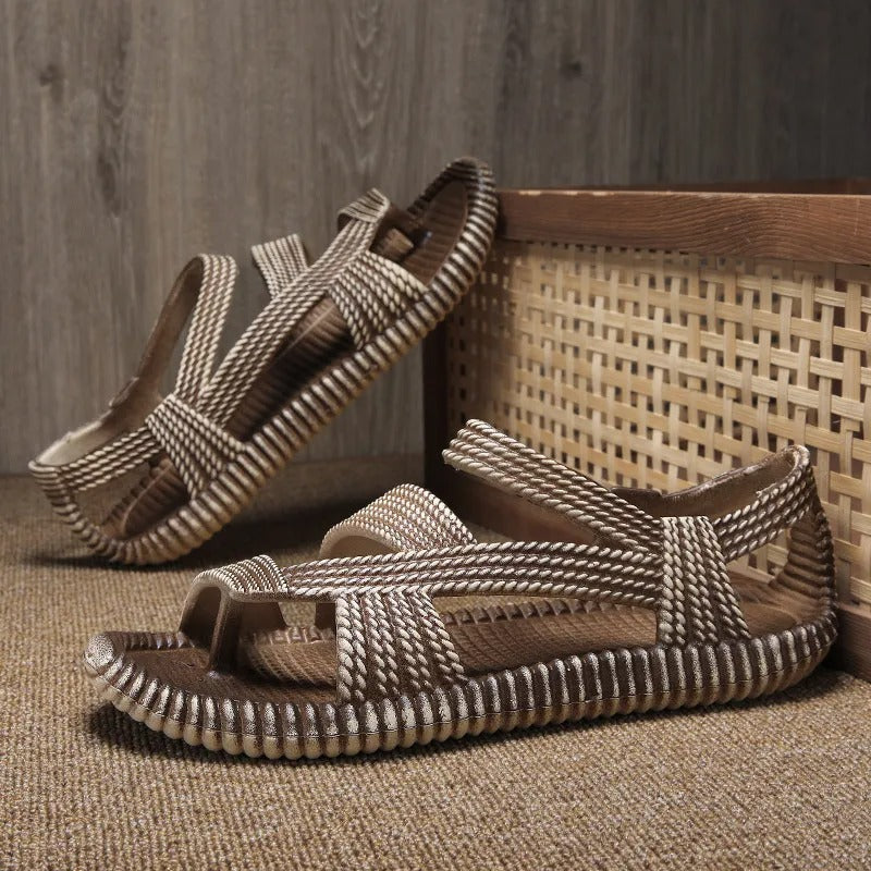 Sandalias Hombre Tejido Manual Estilo Bohemio