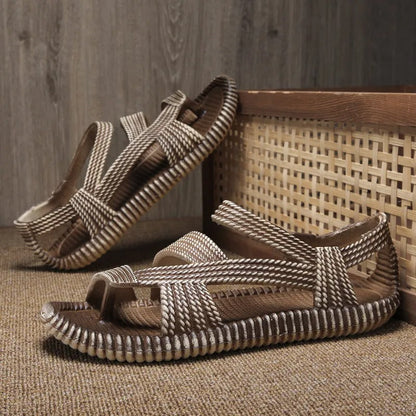 Sandalias Hombre Tejido Manual Estilo Bohemio