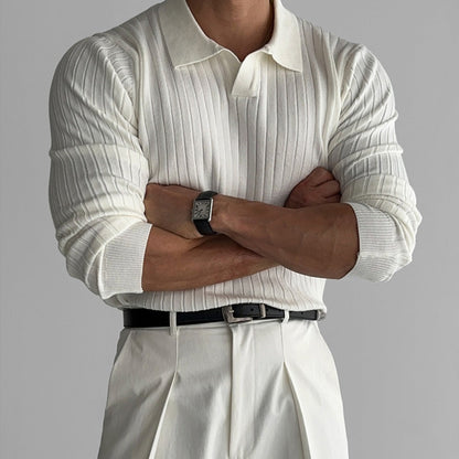 Jersey Hombre Punto Cuello Polo Estilo Clásico