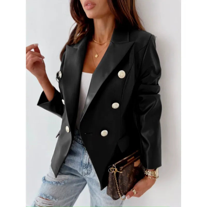 Chaquetilla Mujer Piel Sintética Elegante - Vestiria