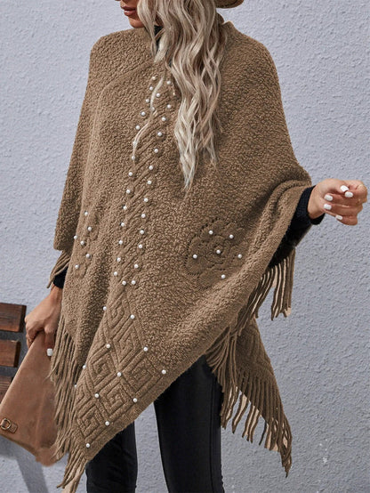 Poncho Suéter Grande y Acogedor Manga Ancha