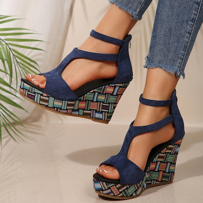 Sandalias Mujer Cuña Alta Elegantes Yseult