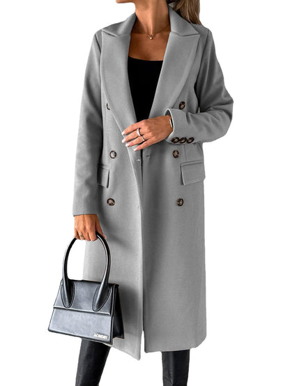 Chaquetón Largo Abrigado Mujer Elegante