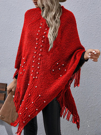 Poncho Suéter Grande y Acogedor Manga Ancha