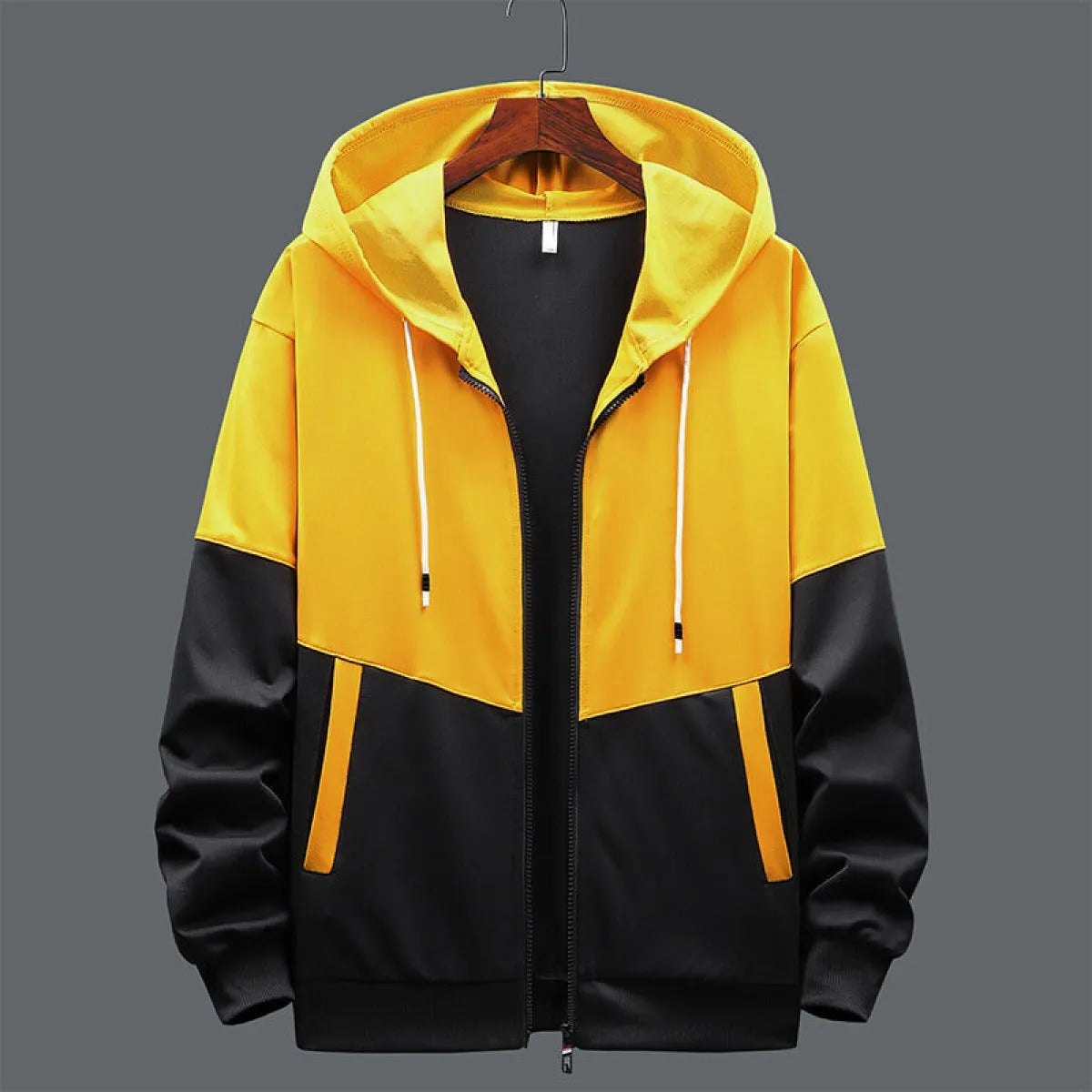 Chaquetón Hombre Doble Color con Capucha y Cremallera - Vestiria
