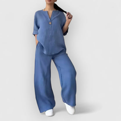 Pantalón ancho y camiseta cómoda para mujer