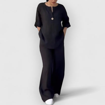Pantalón ancho y camiseta cómoda para mujer