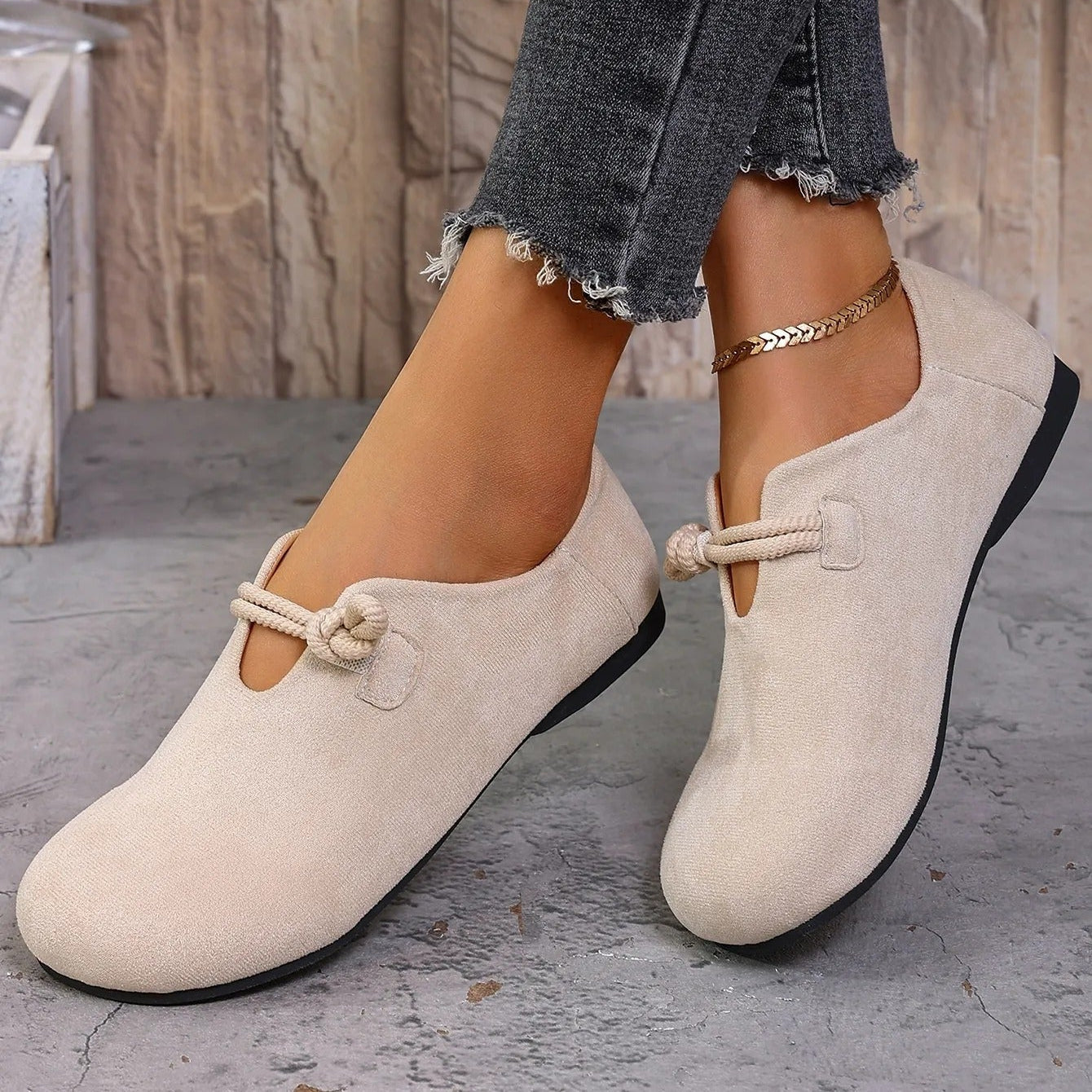 Zapatos mujer ante plano y elegante - Vestiria