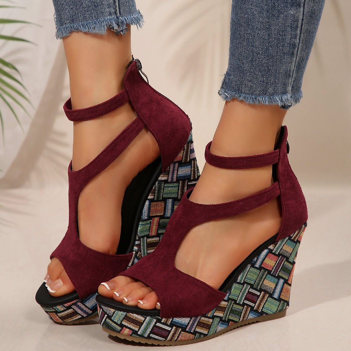 Sandalias Mujer Cuña Alta Elegantes Yseult