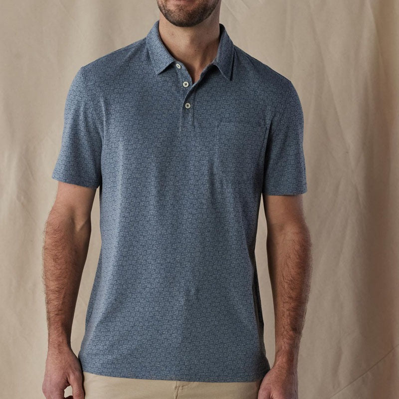 Polo Hombre Ligero Estampado Geométrico Moderno