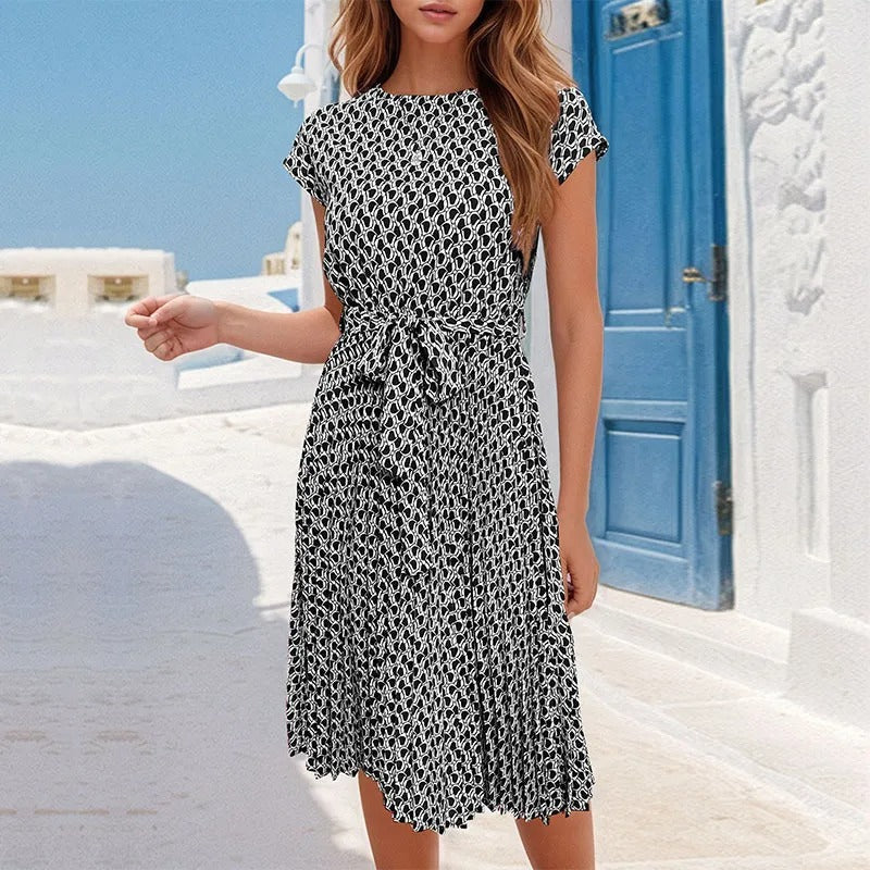Vestido Mujer Estampado Flor Moderno Elegante