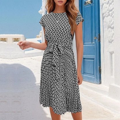 Vestido Mujer Estampado Flor Moderno Elegante