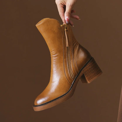 Botas Mujer Plataforma Alta con Cremallera Lateral Estilo Chic