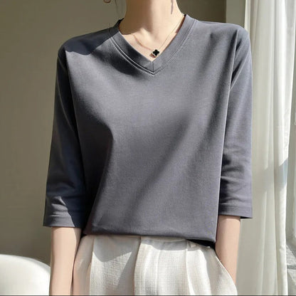 Camiseta Mujer Manga Larga Algodón Suave Élodie