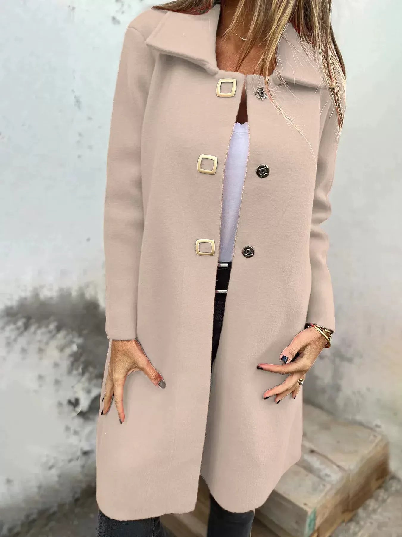 Abrigo Mujer Elegante Corte Clásico