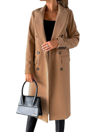 Chaquetón Largo Abrigado Mujer Elegante