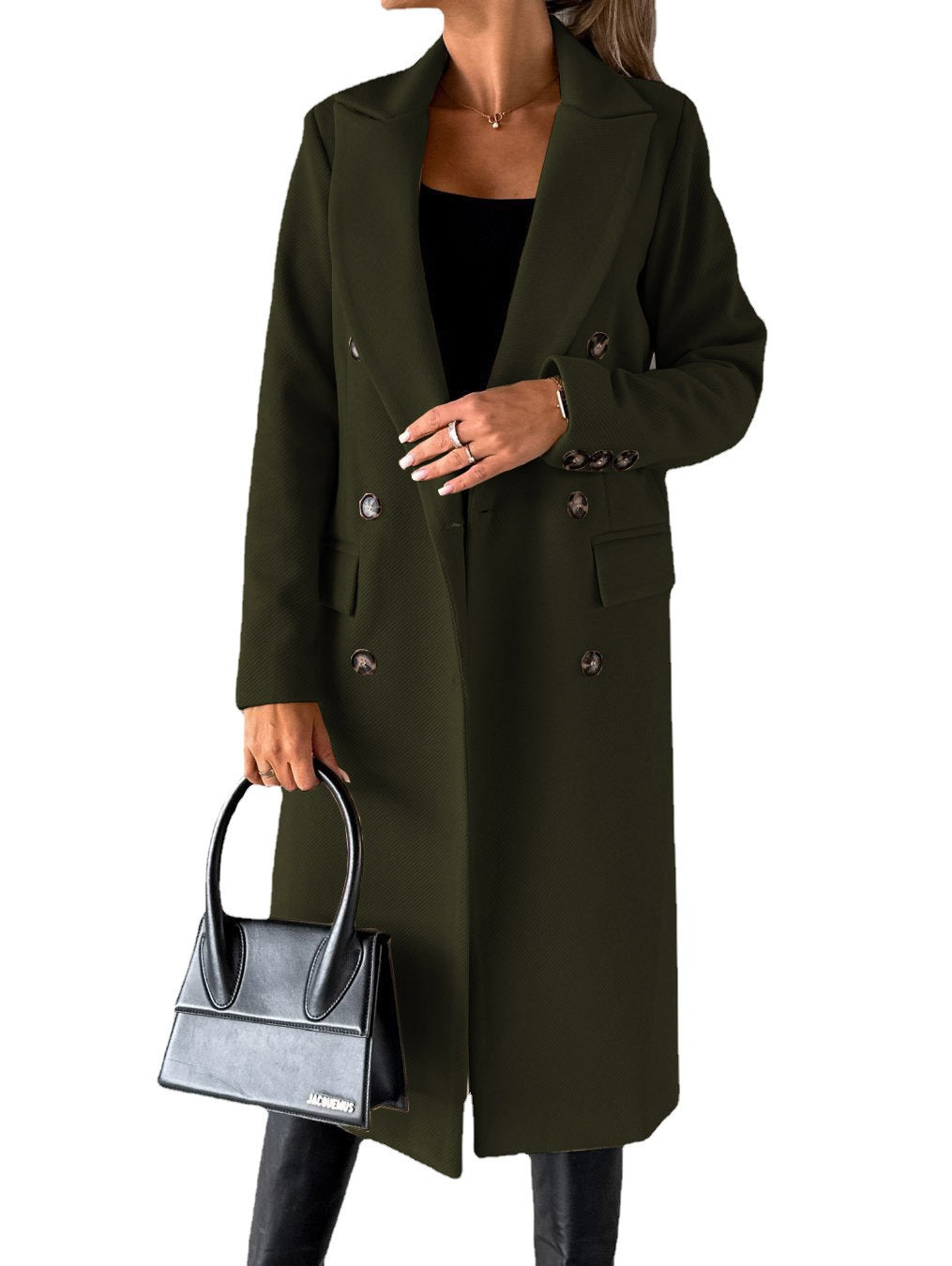 Chaquetón Largo Abrigado Mujer Elegante
