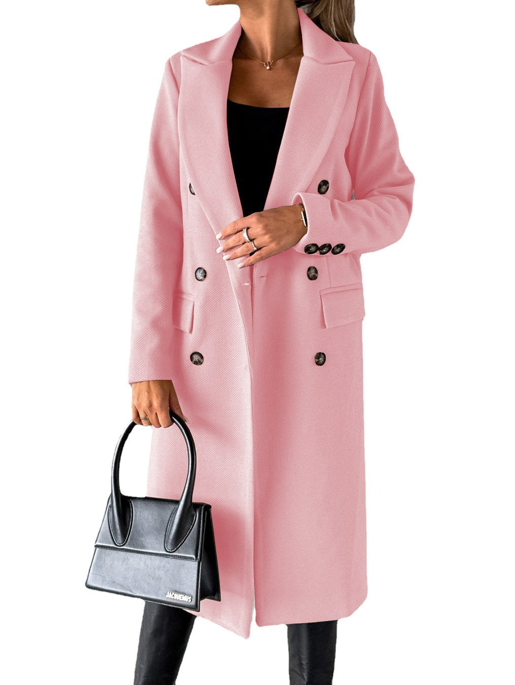Chaquetón Largo Abrigado Mujer Elegante