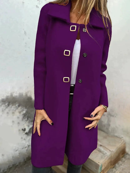 Abrigo Mujer Elegante Corte Clásico
