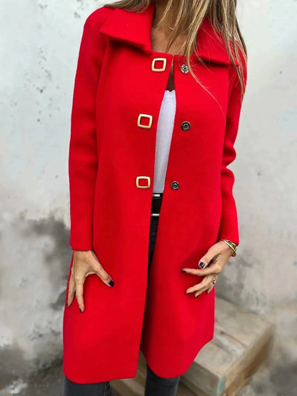 Abrigo Mujer Elegante Corte Clásico