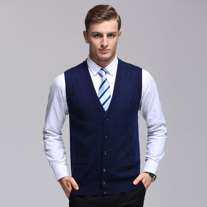 Chaleco Hombre Tejido Elegante Sin Mangas Formal