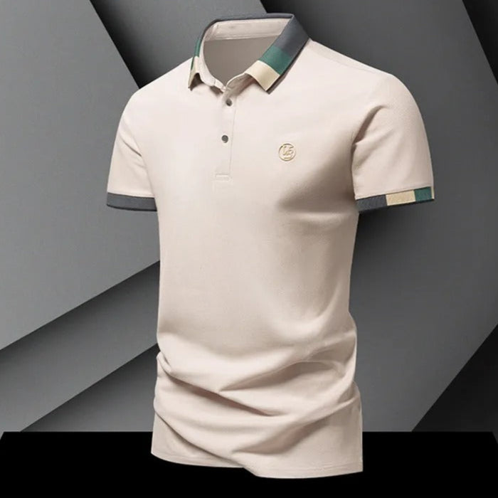 Camiseta Hombre Polo Manga Larga Estampado Geométrico