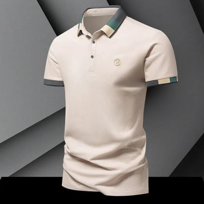 Camiseta Hombre Polo Manga Larga Estampado Geométrico