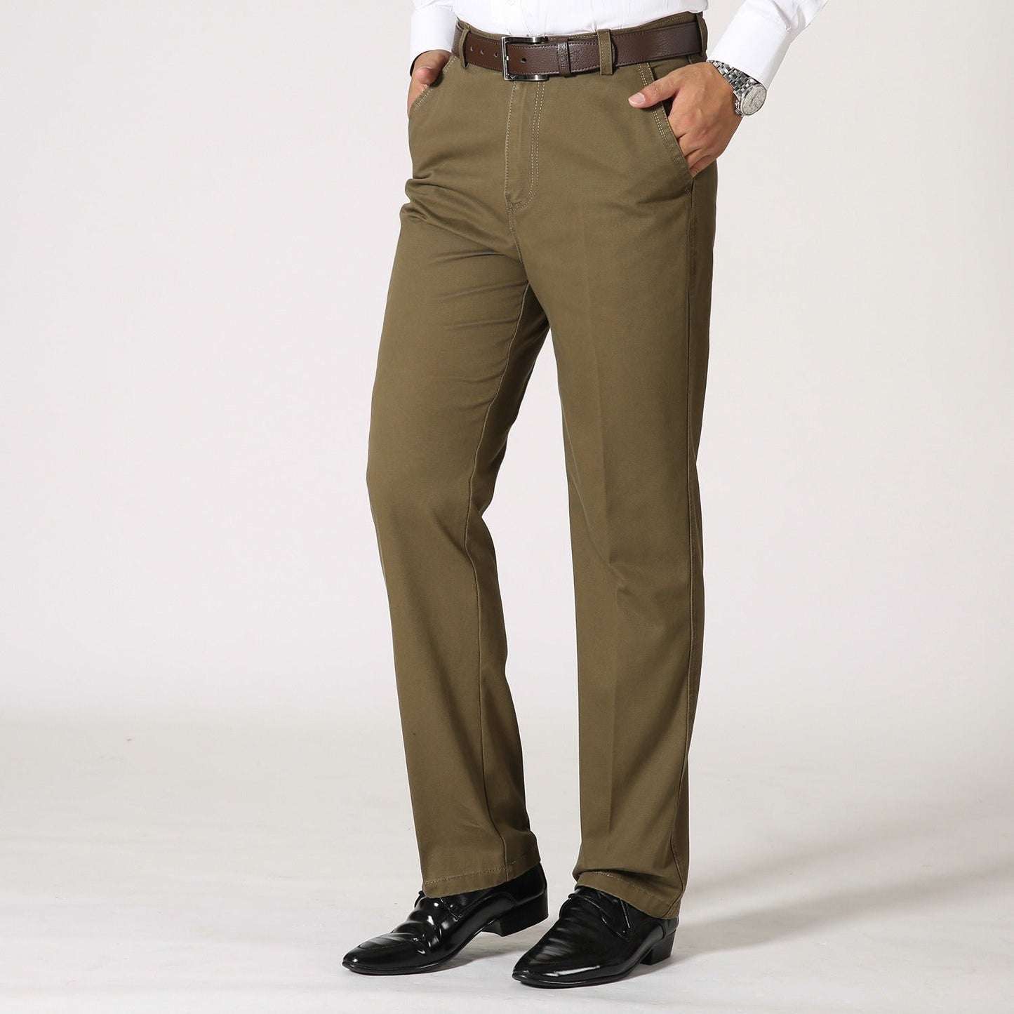 Pantalones Hombre Clásicos Algodón Rectos