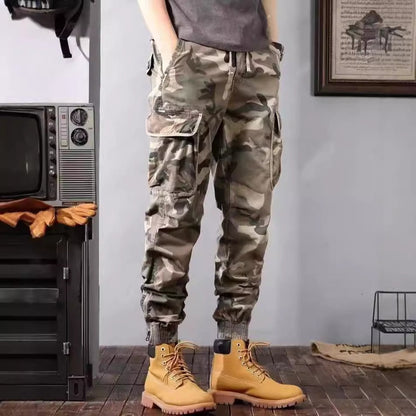Pantalón chino camuflaje ajustado con bolsillos - Vestiria