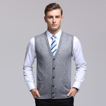 Chaleco Hombre Tejido Elegante Sin Mangas Formal