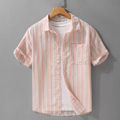 Camisa Hombre Lino Rayas Verano