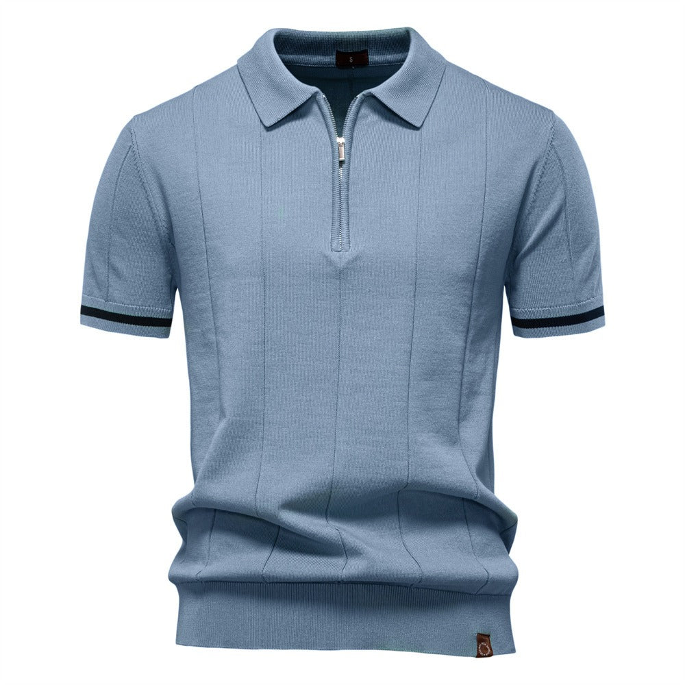 Polo Hombre Manga Corta Clásico Cremallera