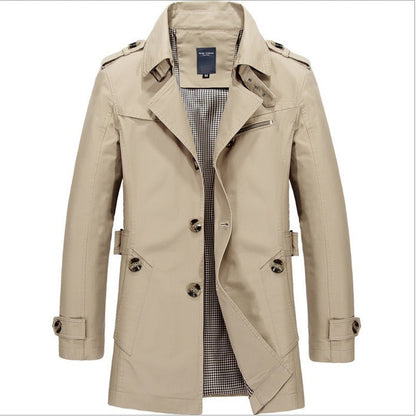 Abrigo Hombre Largo Impermeable Clásico