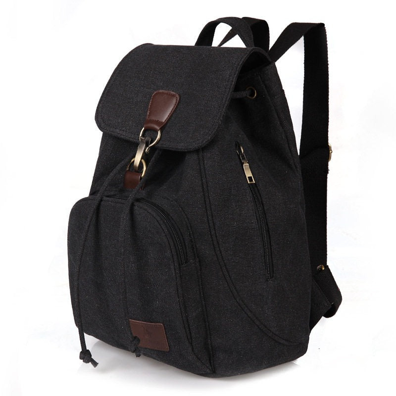 Mochila Mujer Lona Vintage con Bolsillos Laterales - Vestiria