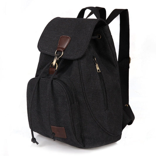 Mochila Mujer Lona Vintage con Bolsillos Laterales - Vestiria
