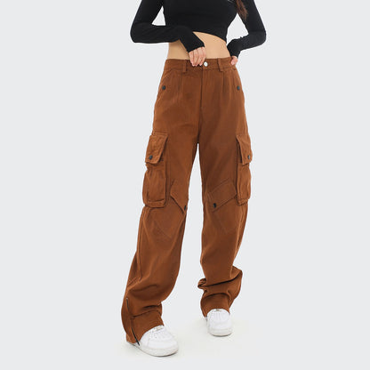 Pantalones Mujer Algodón Informales Rojos - Vestiria