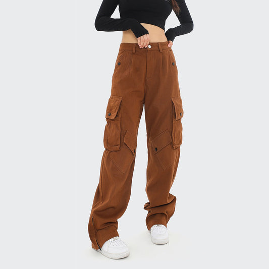 Pantalones Mujer Algodón Informales Rojos - Vestiria