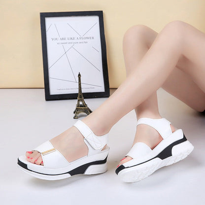 Sandalias Plataforma Mujer con Correa Ajustable Elegantes - Vestiria