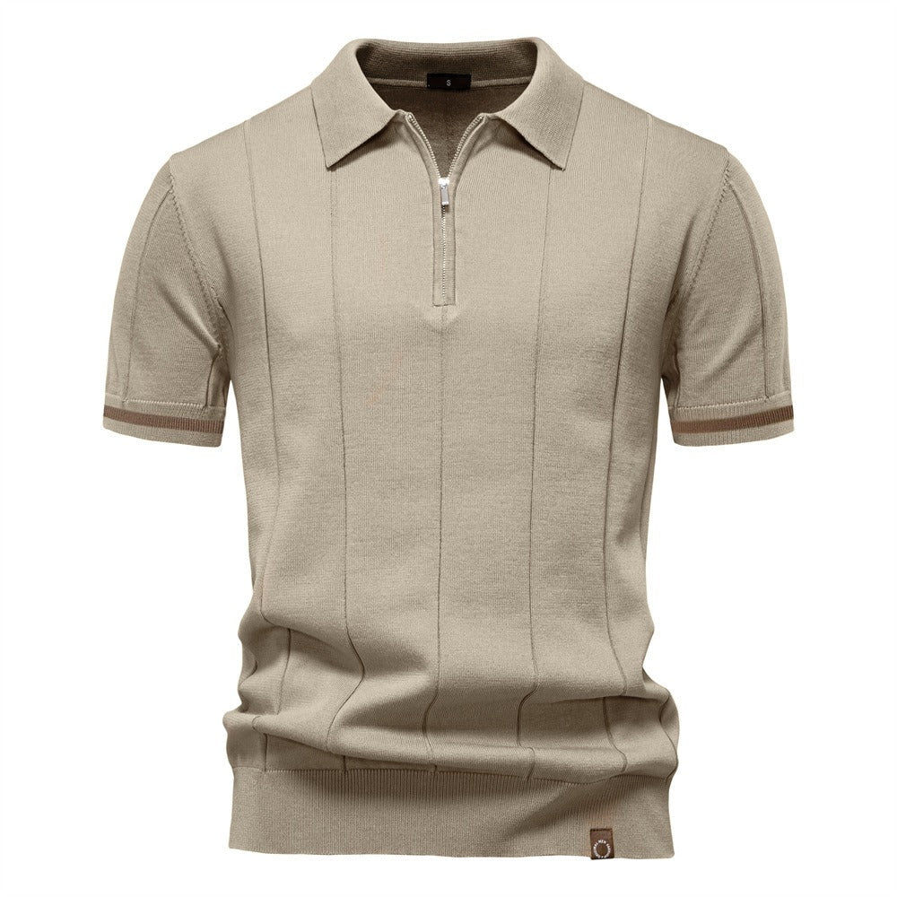 Polo Hombre Manga Corta Clásico Cremallera