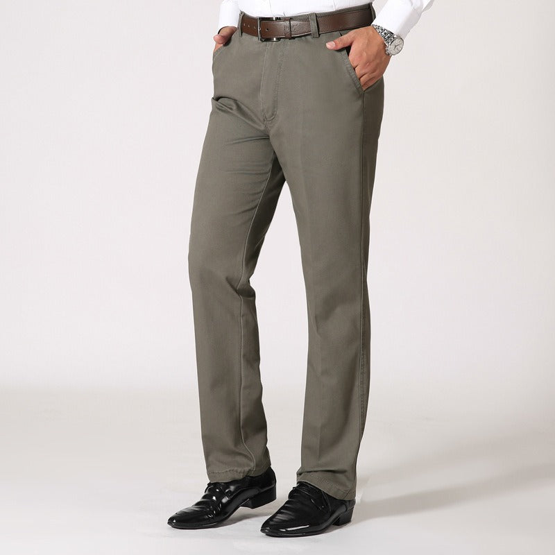 Pantalones Hombre Clásicos Algodón Rectos