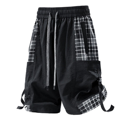 Pantalones cortos hombre cuadriculados estilo aventura