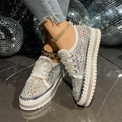 Zapatillas Mujer Plataforma Brillantes Originales