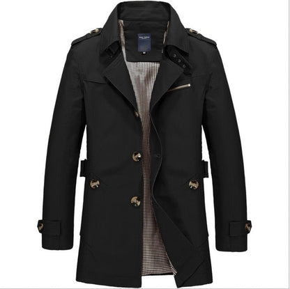 Abrigo Hombre Largo Impermeable Clásico
