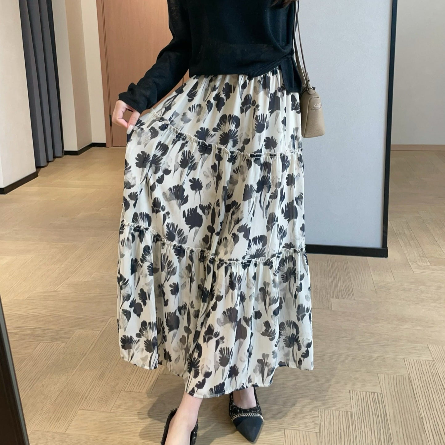 Falda Mujer Estampado Floral Elegante
