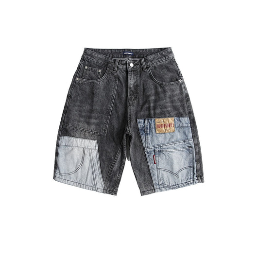 Pantalones cortos vaqueros parche modernos hombre - Vestiria
